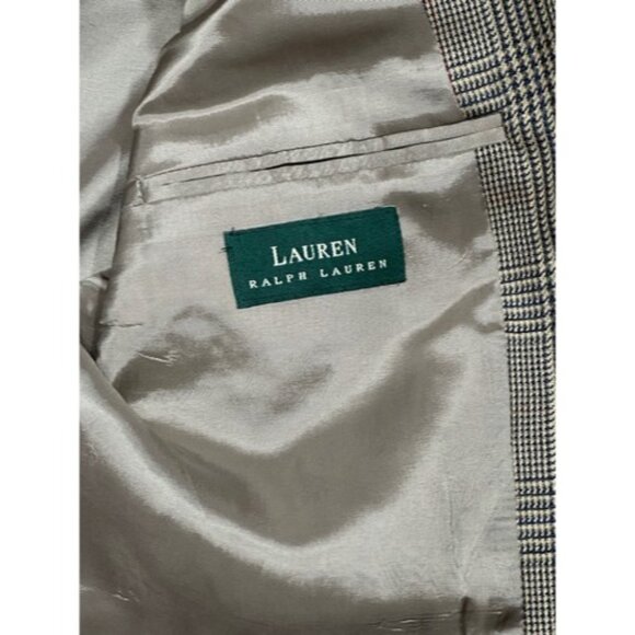 Lauren Ralph Lauren Men’s Brown Herringbone Wool Silk Blazer Jacket 44 Long - Picture 3 of 6